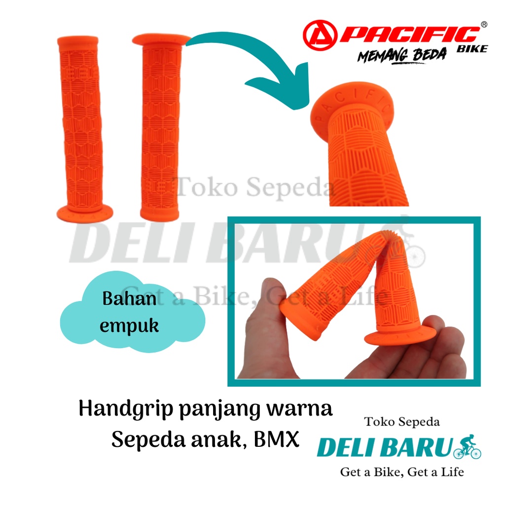 Pacific Handgrip panjang warna hanpad hamfat sarung stang sepeda anak BMX