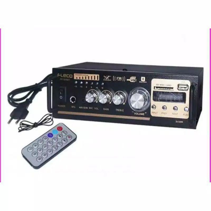 Power Amplifier Fleco Ak805Bt Karaoke Stereo/Ampli Bluetooth Ak805BT Remote/Amplifier Digital Player