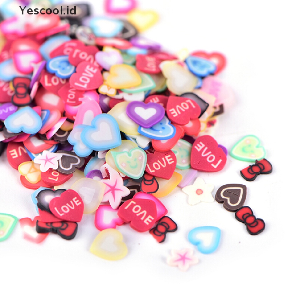 250pcs Stiker Polymer Clay Desain Campur Untuk Dekorasi Manicure Nail Art