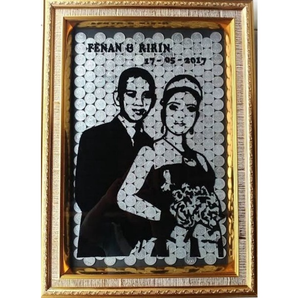 Request mahar Cutting foto siluet bingkai figura 3D 12R