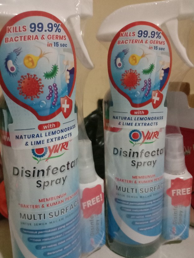 Disinfectant Desinfektan Desinfectant Yuri Spray Semprot 500ml (gojeg/grab/instnt Kurir Only)