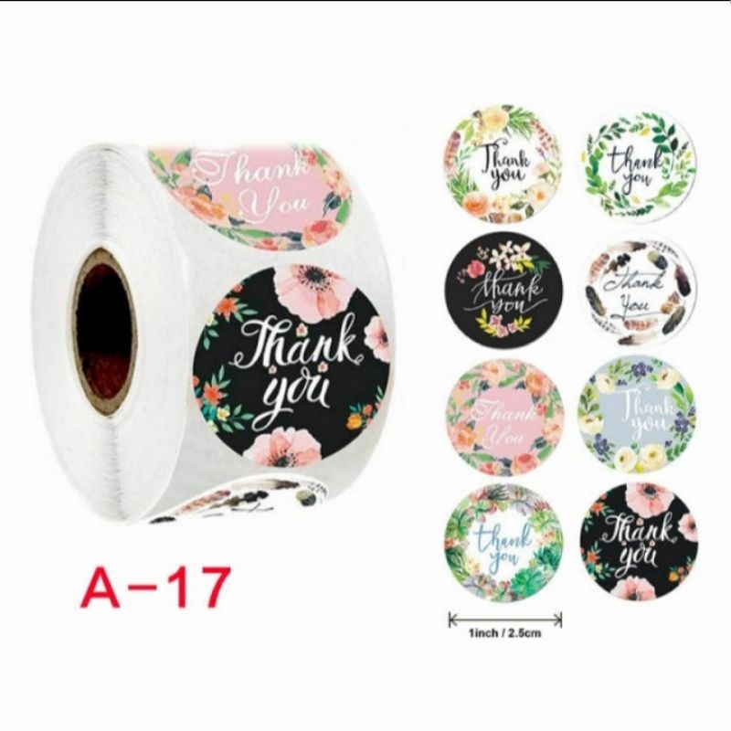

500 PCS / 1 ROLL STIKER TERIMA KASIH / STICKER THANK YOU