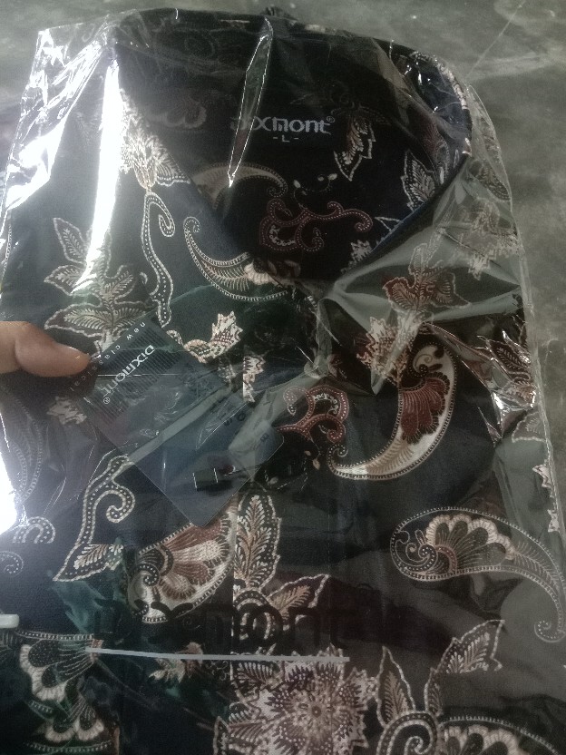 Kemeja Batik Pria Lengan Panjang Bl76 Katun Motif Modern Dixmont Semi Slimfit