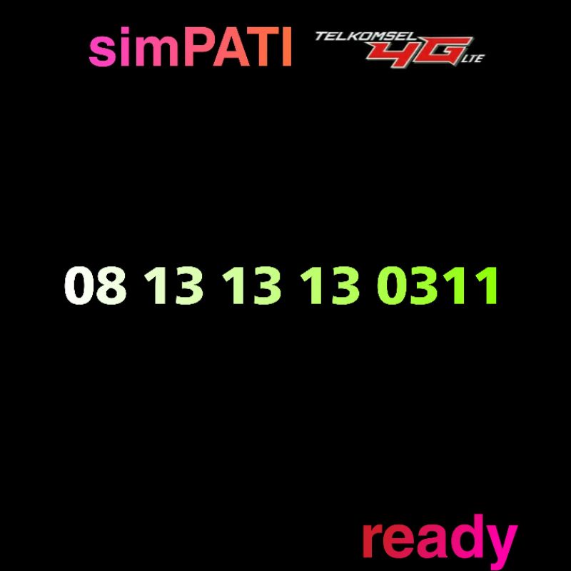 Kartu Perdana Nomor Cantik Telkomsel 1313 Nomor Cantik Simpati 1313