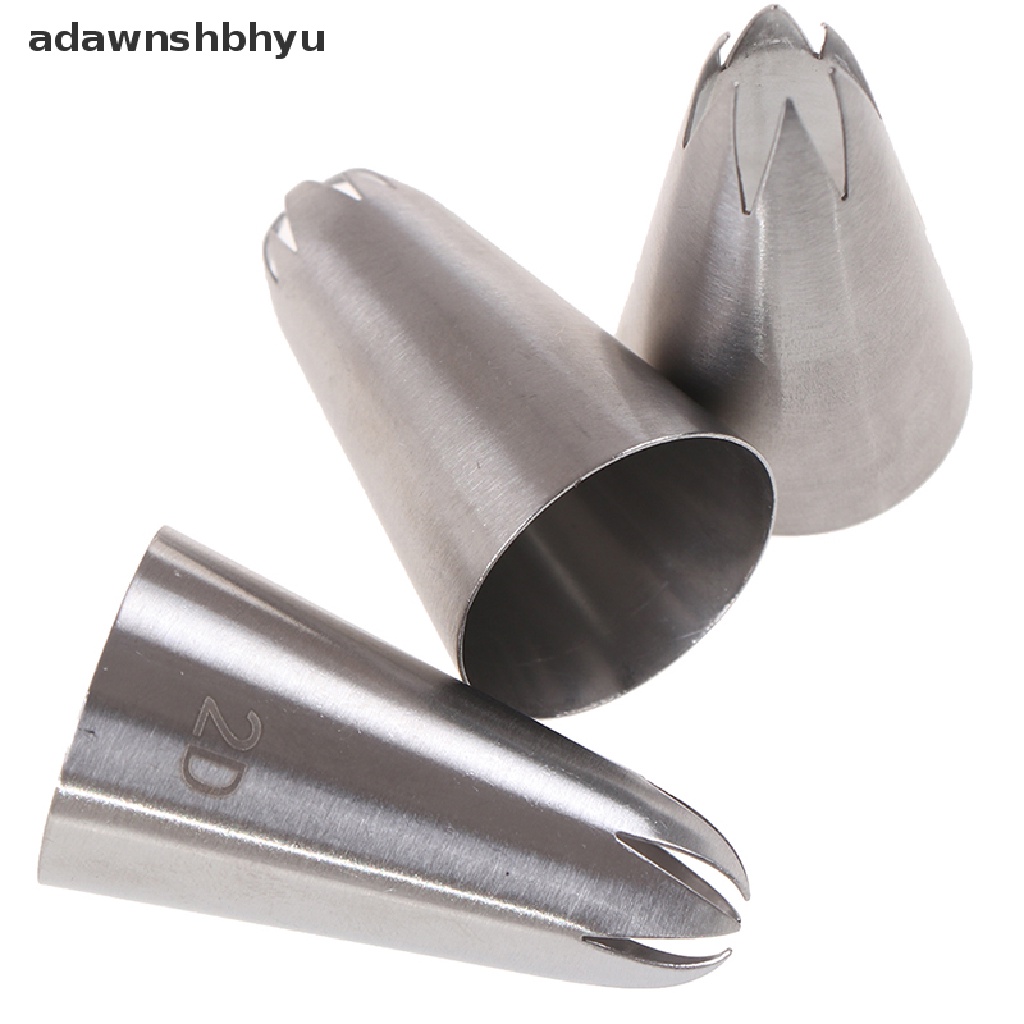 Adawnshbhyu 1Set Medium Icing Piping Pastry Nozzle Tips Alat Baking Nozel Stainless Steel