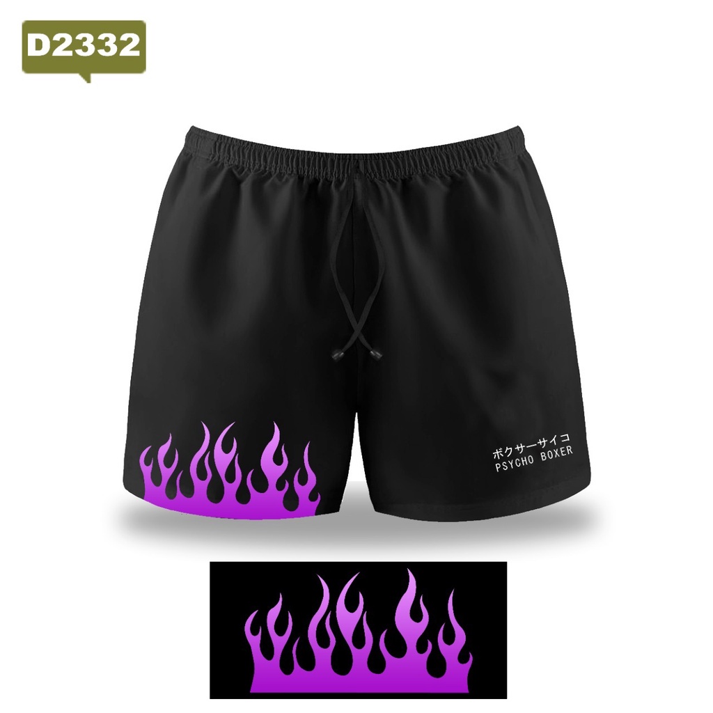 Celana pendek pria wanita boxer katun underwear bokser black pantai