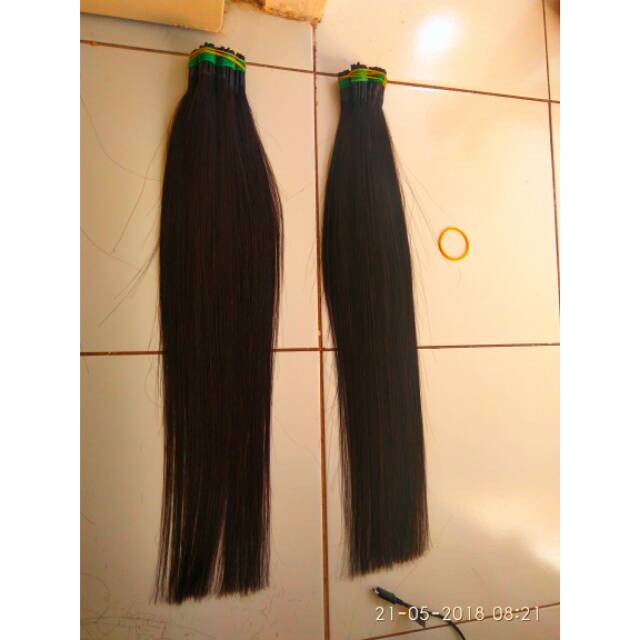 rambut sambung 50cm per helai asli hair extension real panjang MINIMAL 20HELAI-1