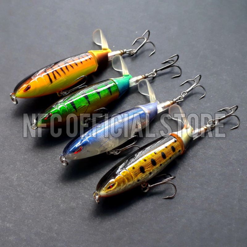 Umpan casting Whopper Plopper Popper 10cm 13gram dengan baling-baling berputar