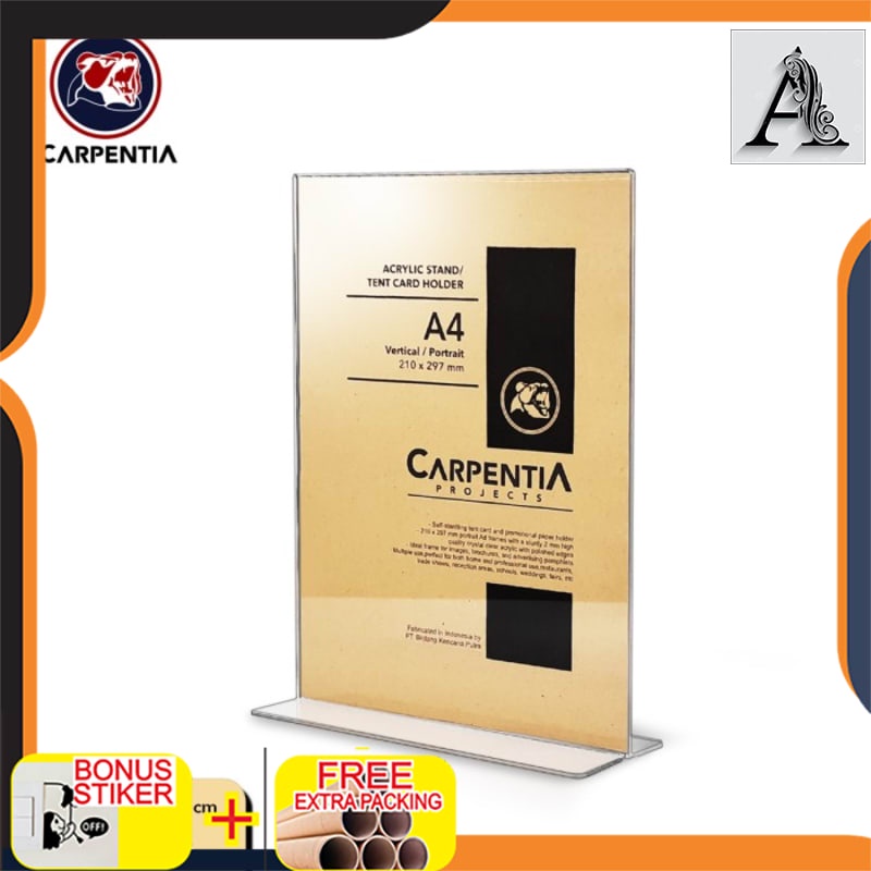 

Terlaris Acrylic Standing Tipe T/ A4 Vertikal 21x297 cm/ Tent Card Akrilik
