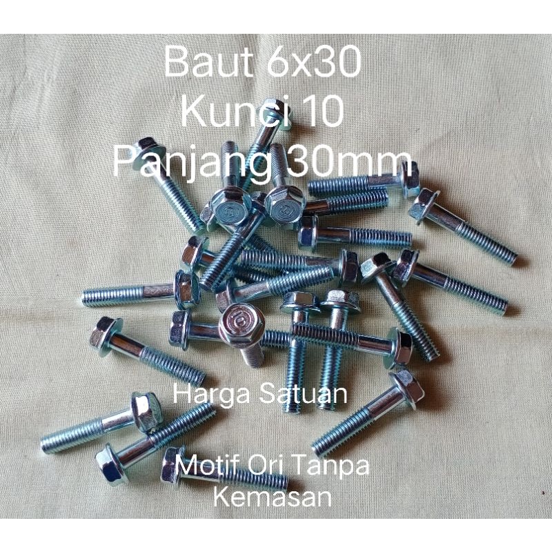 Baut 6x30 Kunci 10 Panjang 30mm Motif Ori Honda Tanpa Kemasan