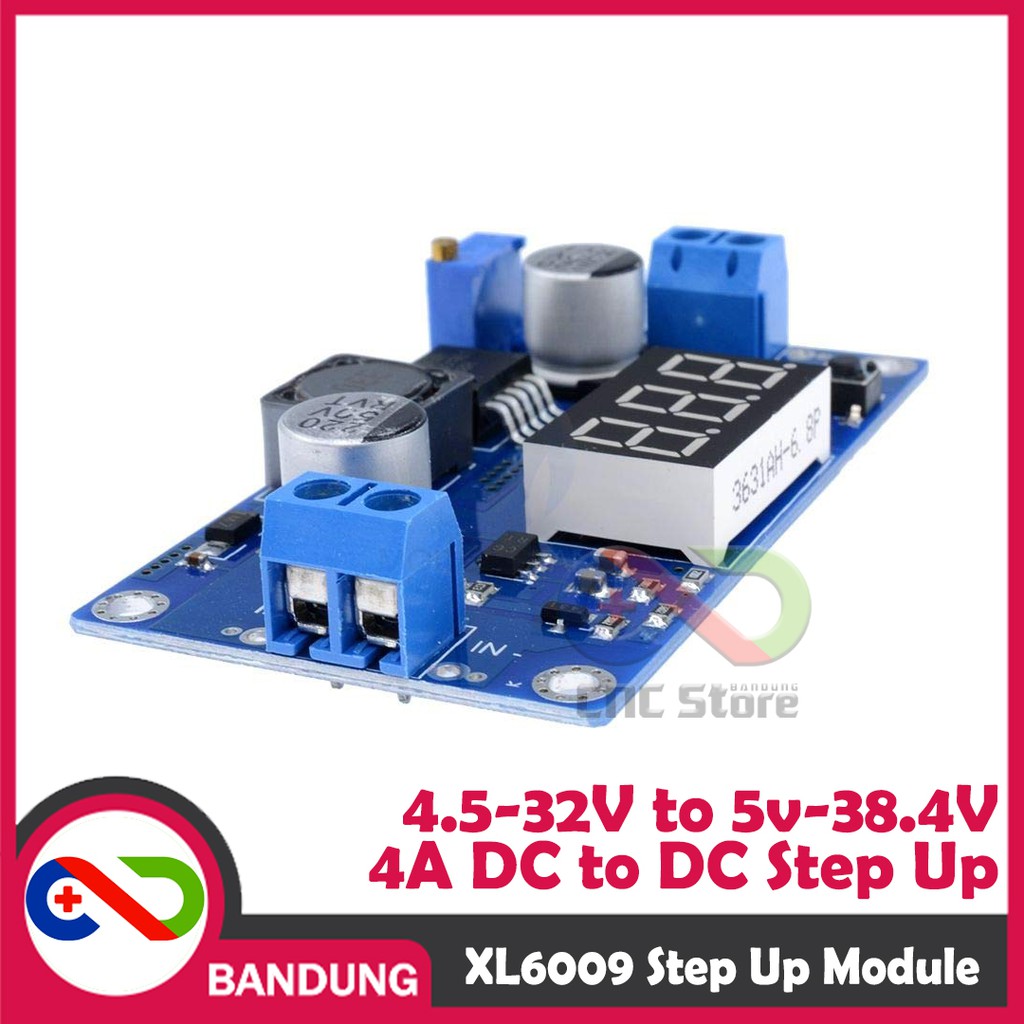 MODULE STEP UP STEP-UP XL6009 ADJUSTABLE DC TO DC BOOST CONVERTER 4A VOLTMETER