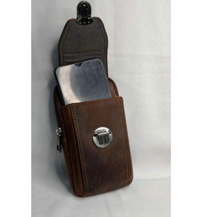 Terbaru.. Dompet Hp Pinggang Kulit Crazy Horse Sapi Asli