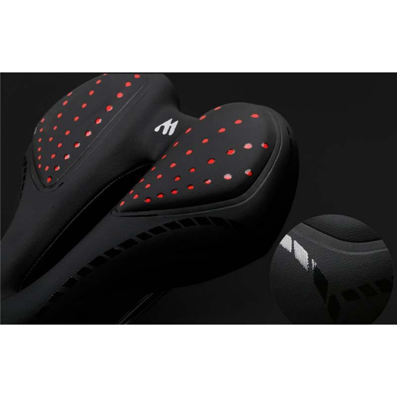 West Biking Jok Sadel Sepeda Bike Saddle Silicone Gel Cushion PU Leather - YP0801086 - Black