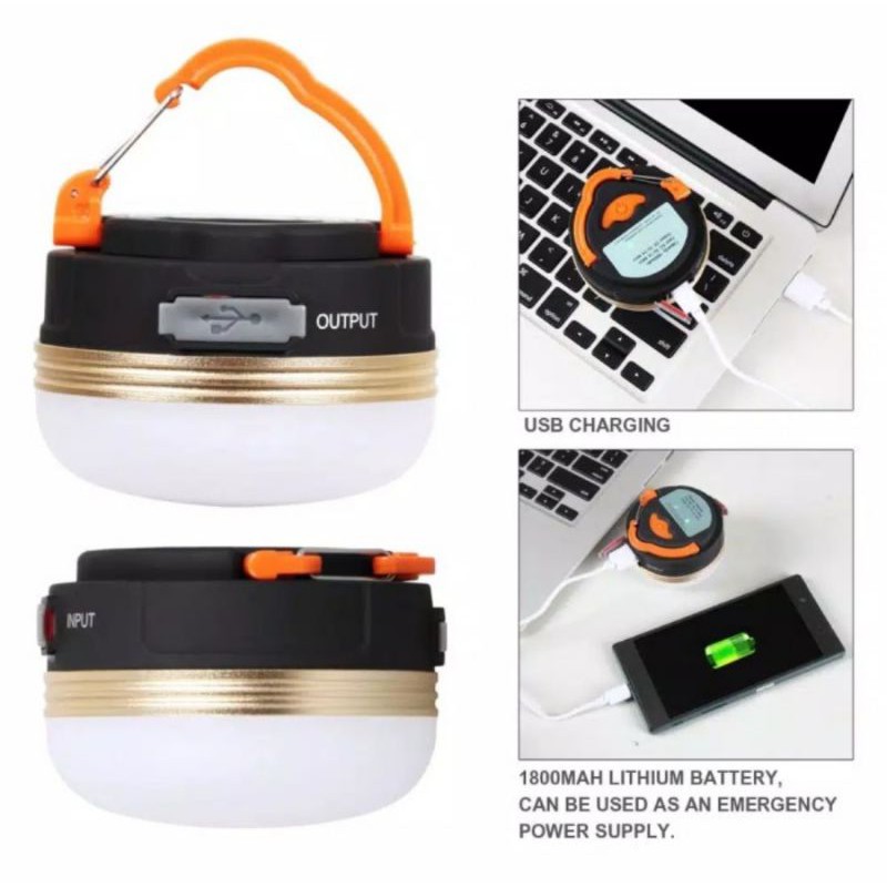 Lampu Tenda Charge Camping Lantern LED USB