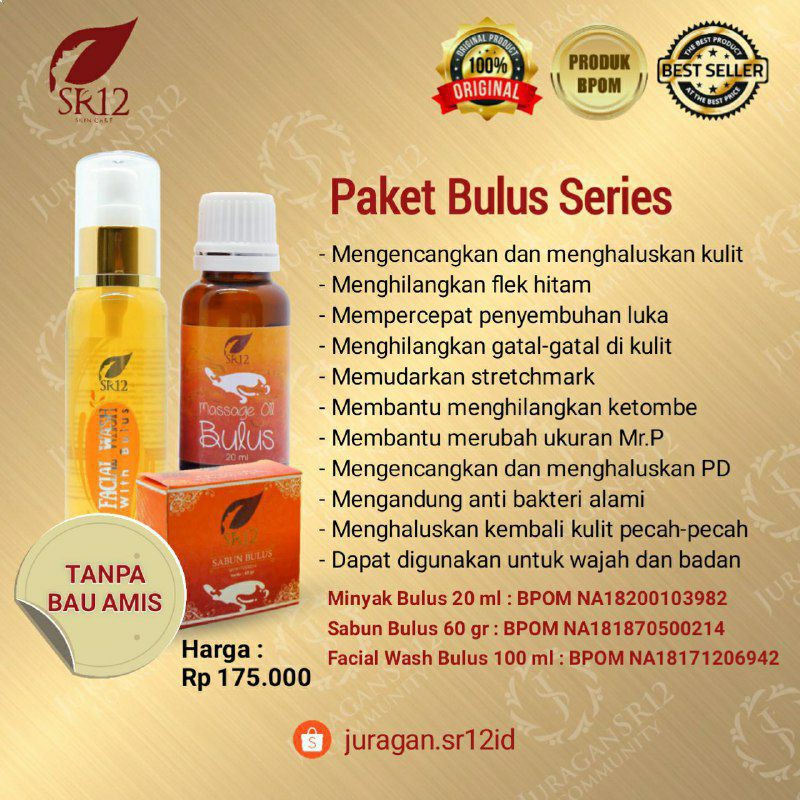 PAKET JOINT MARKETER - MINYAK BULUS SR12 SABUN BULUS SR12 FACIAL WASH BULUS SR12