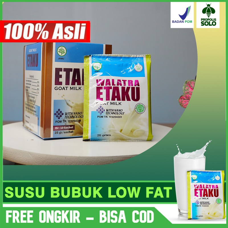 

Susu Bubuk Low Fat - Rendah Lemak - Kalori Aman Susu Kambing Etaku Di Kota SOLO