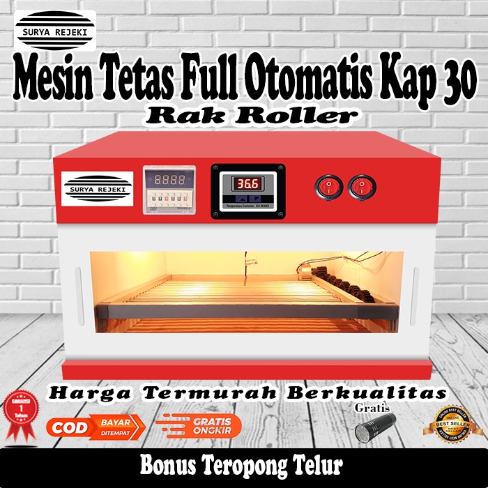 mesin tetas telur full otomatis / mesin penetas telur otomatis rak roller kapasitas 30 telur