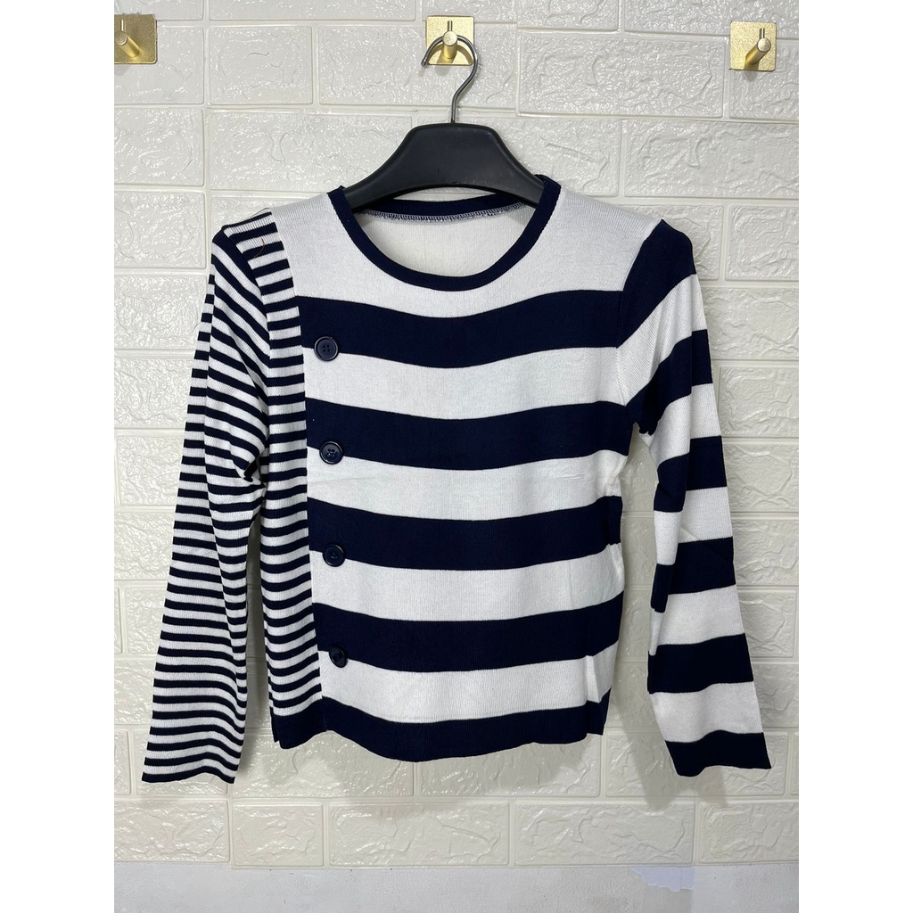 54107 ATASAN RAJUT KNIT salur TALI TEBAL KOREAN IMPORT