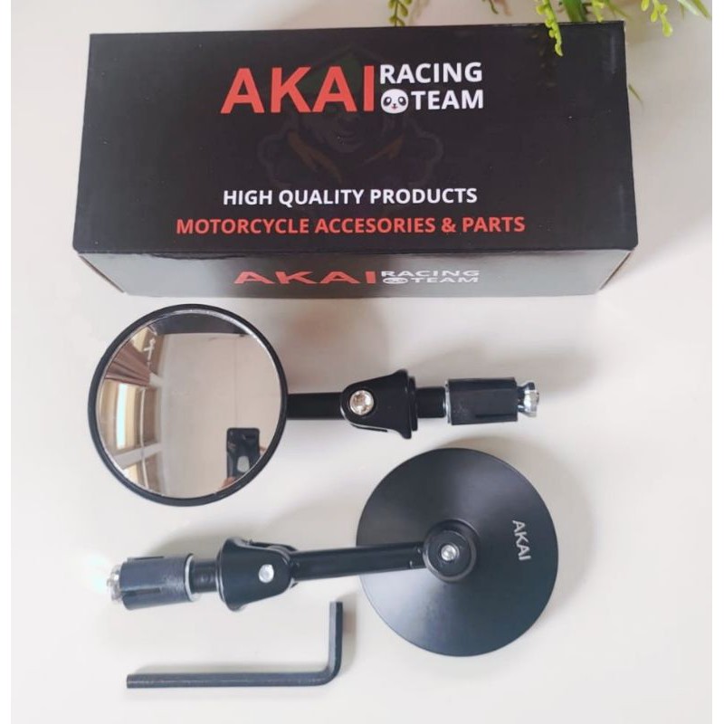 Spion Jalu Spion Bar End Bulat Akai Racing Kaca Cembung Universal Semua Motor