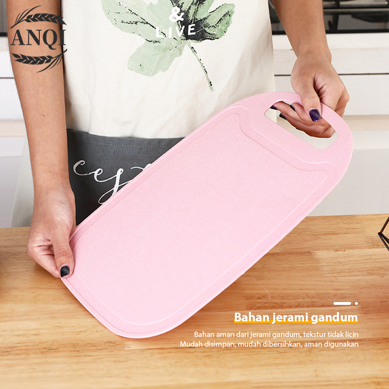 ANQI Talenan Antislip Bahan PP Food Grade Buah Sayur Jerami Gandum Cutting Board Talenan Bahan T-VS