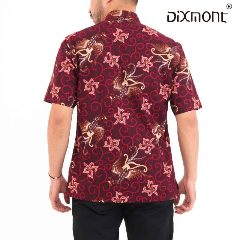 Dixmont Kemeja Pria Batik Pendek Hem BS00521