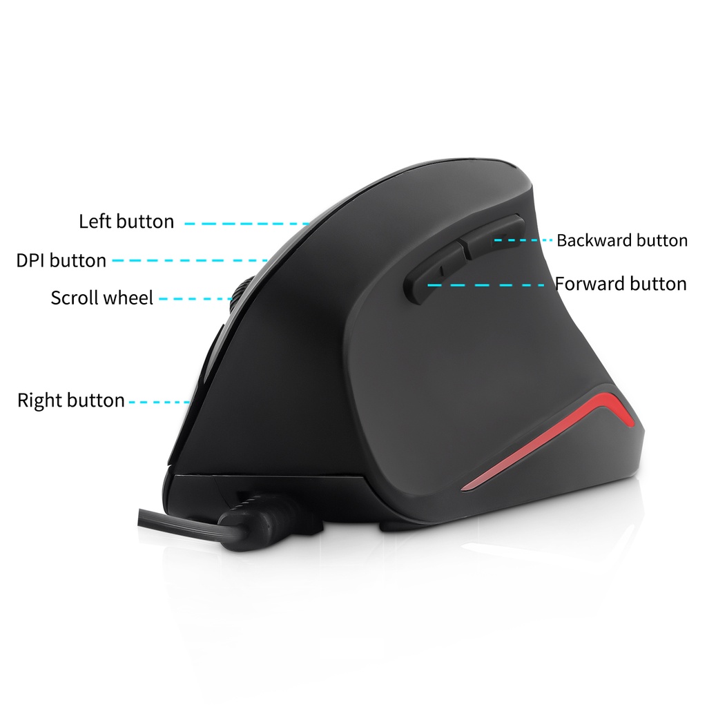 Mouse Kabel Mouse Vertikal Seven Generation Mouse Mouse Mouse Ergonomis Silent Mouse 5D DPI Adjustable 800-1200-1600 Mouse Optik