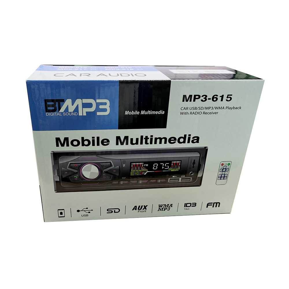 Tape Mobil  12V MP3-617 SINGLE DIN MP3 Bluetooth Receiver 2 USB port RADIO AUX in