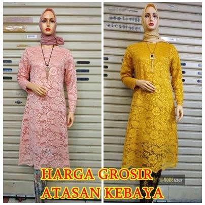 Atasan Kebaya Tunik Brukat / Brokat Warna Dusty & Gold