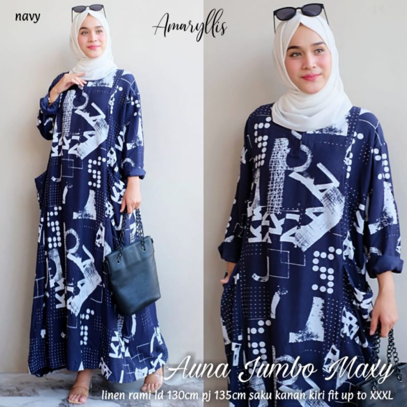 auna jumbo maxy big size ld 130 gamis ld 130 original