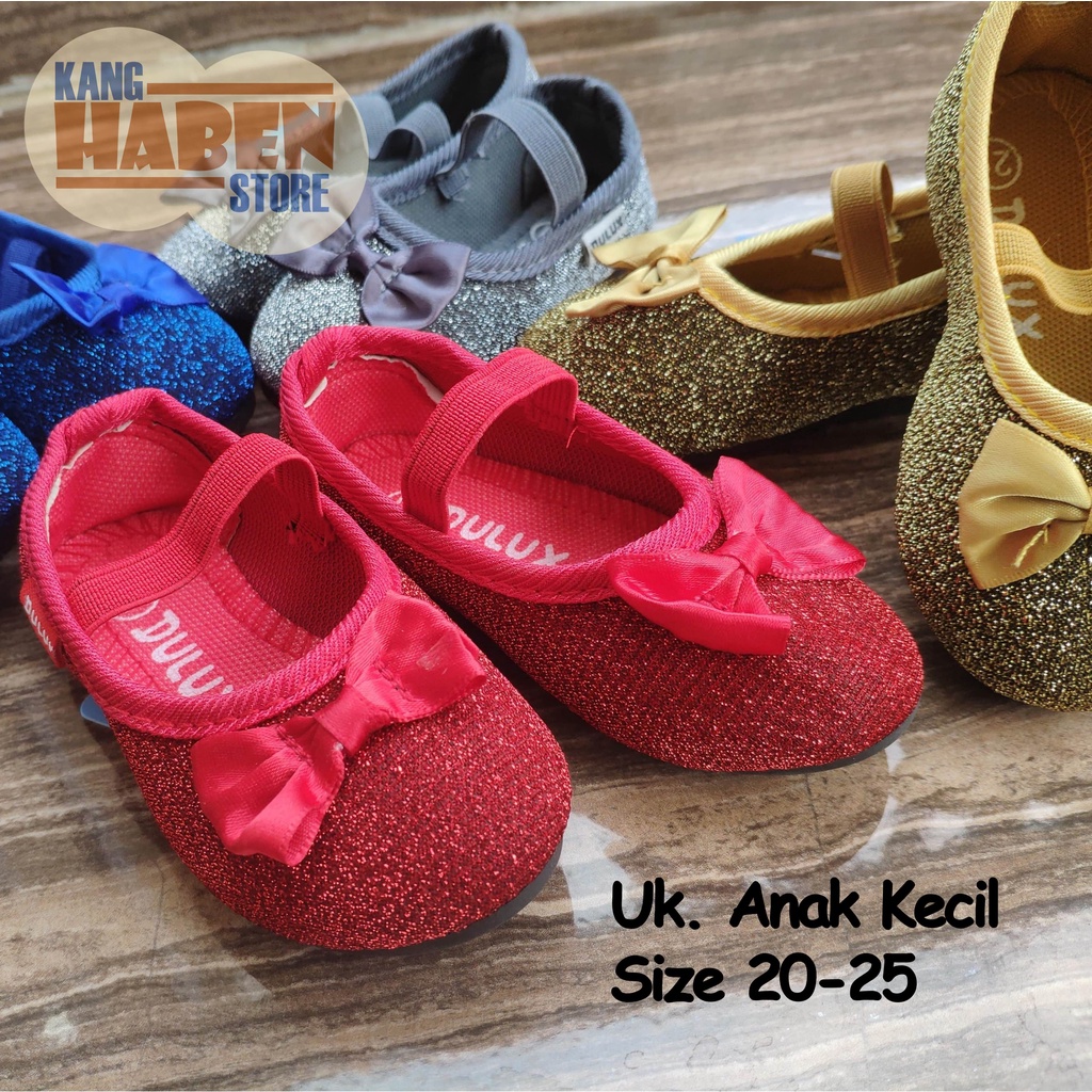 Sepatu Balet Slip On Bayi Perempuan Pita Lucu BX205