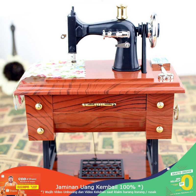 (BISA COD) RVOSTR AIBOULLY Musical Box Kotak Musik Bentuk Miniatur Mesin Jahit - YL1010