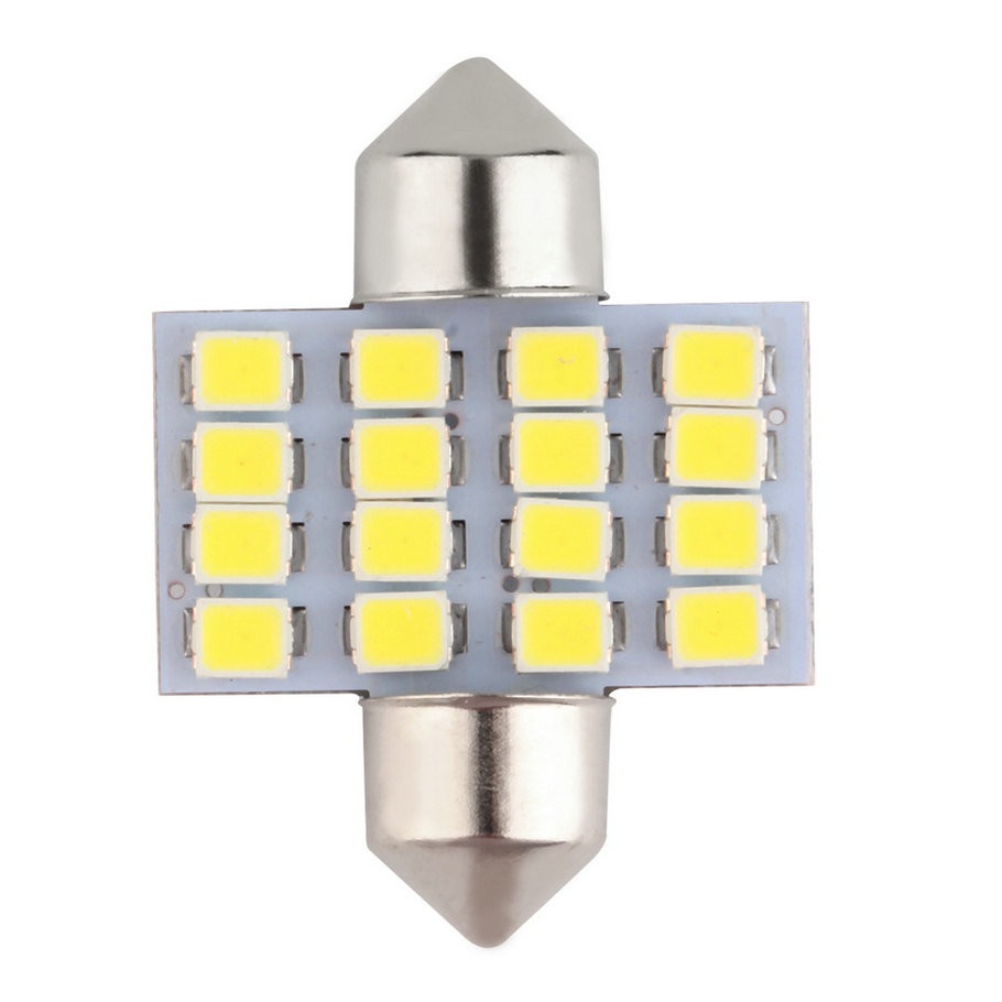 Lukstar Lampu Interior Mobil LED Super White 31mm Festoon 16 SMD 1210 - 2 PCS