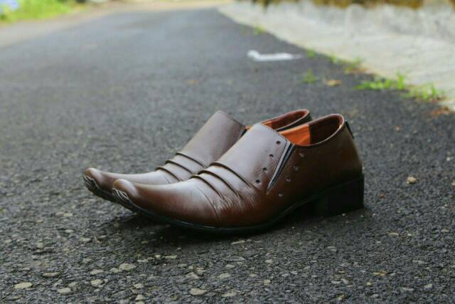 sepatu formal pantofel tali pria cowok resmi shoes keren bagus hitam fuerte black ukuran 44 45 gf b