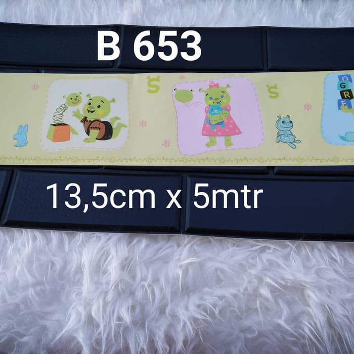 Wallpaper Border List Anak Motif Baby Shrek 653 Hijau