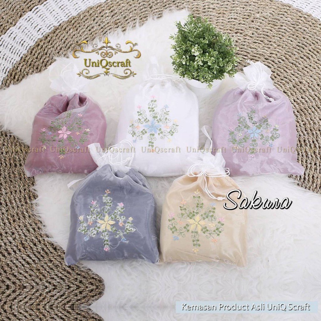 Mukena Katun Bordir Sakura Premium/Harga Grosir/Best Seller/Bisa COD