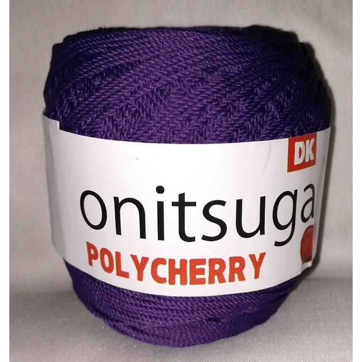 Benang Rajut POLYCHERRY Onitsuga warna UNGU TUA / Terong