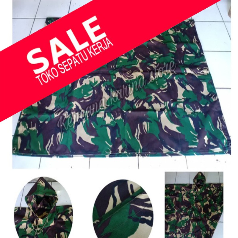 TSK        jas hujan ponco loreng model jatah TNI /Jas hujan ponco loreng