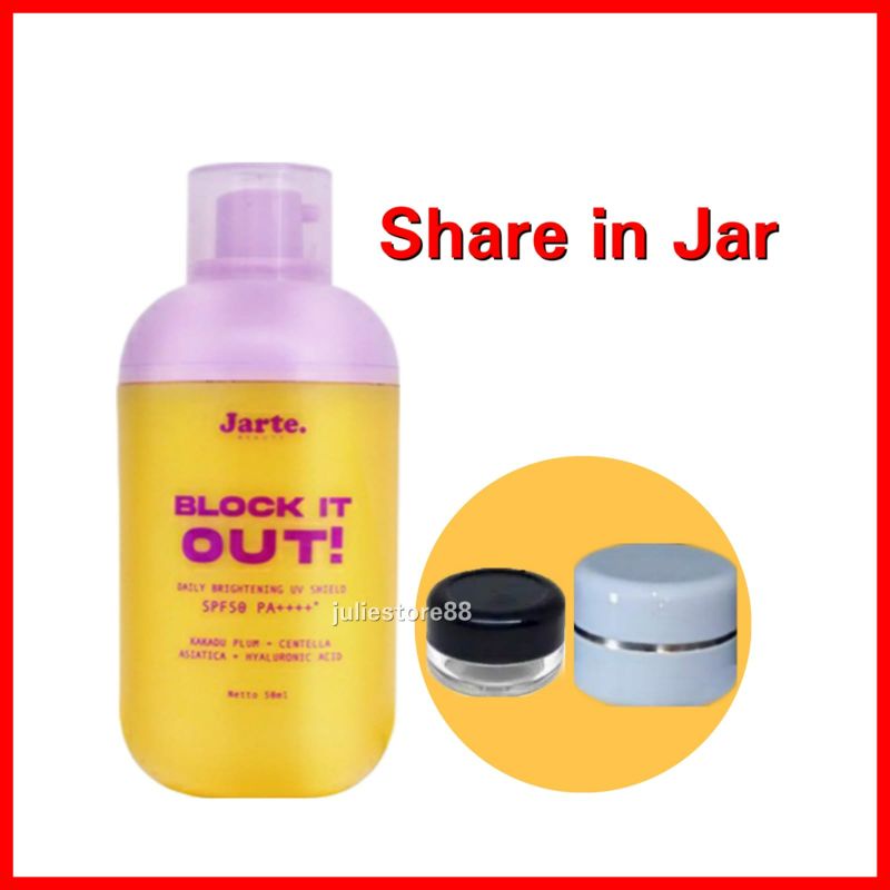 (SHARE IN JAR) JARTE Block it out Daily Brightening UV Shield Spf 50 Sunscreen