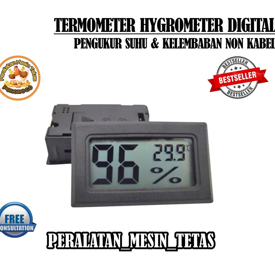 Termometer Hygrometer Termohygrometer Pengukur Suhu dan Kelembaban Tanpa kabel