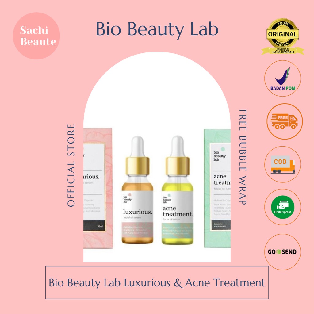 Biobeautylab - Paket Bundle Luxurious Facial Oil Serum 20ml + Acne Treatment Facial Oil Serum 20ml