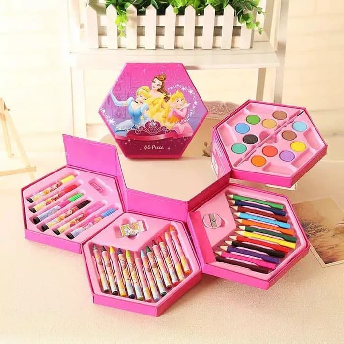 

Crayon Set 4 in1 mewarnai anak 46 pcs Motif Kartun Terlengkap