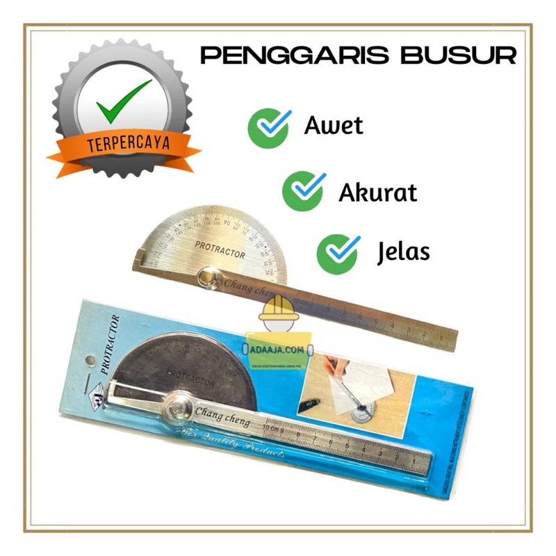 

Penggaris Busur Derajat Protractor Stainless Steel