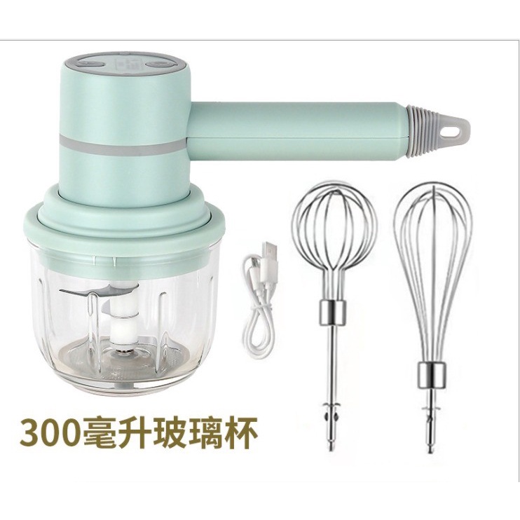 Hand Mixer 3 Mode Blender Portable Multifungsi Viral USB Wireller Blender Tangan Pengocok Telur Electrik Meat Grinder Pengaduk Daging Serbaguna Charger Electric Food Rechargeable Handheld Milk Frother Machine Kitchen Dough