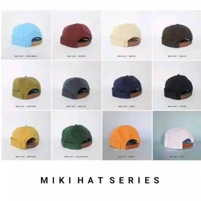 Topi peci havi mikihat hitam bahan rafel berkualitas