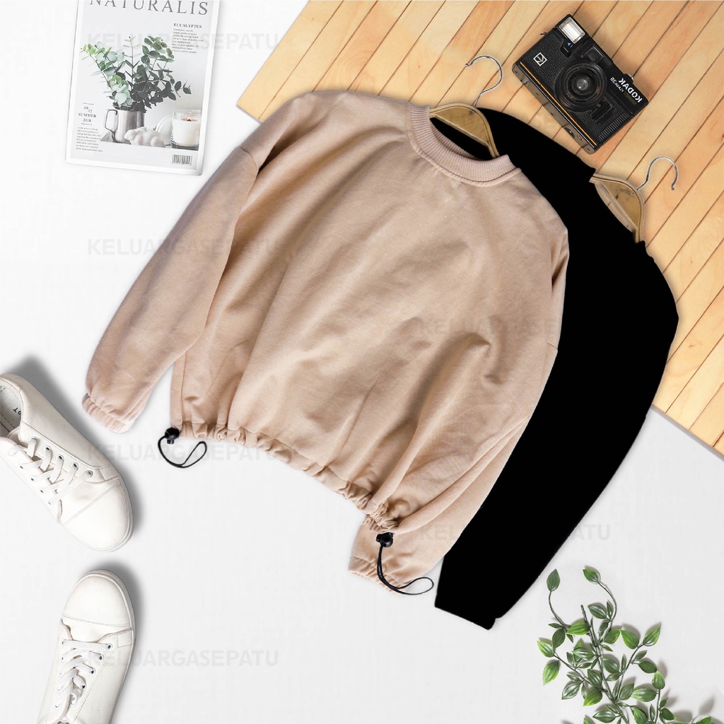 SWEATER OVERSIZE CEWE SWEATER MAUDY PASTEL SWEATER TALI KERUT SWEATER POLOS WANITA MURAH