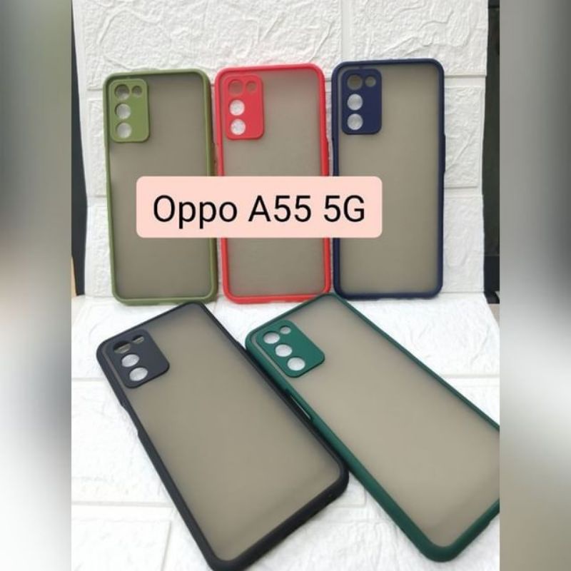 Oppo A55 4G Silikon Hybrid Shockproof Bumper Case Matte Buram