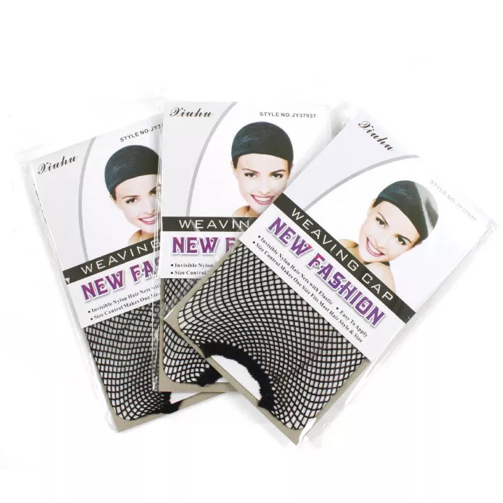 Weaving Cap Jaring Rambut Hair Net Fleksible Cool Mesh Untuk Wig - Topi Wig Jaring Weaving Cap Jaring Hairnet Tenun Hitam