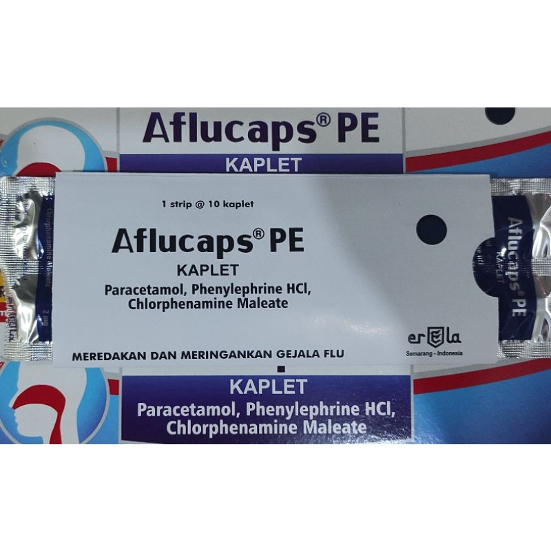 Aflucaps PE/  Obat Pilek / Demam / Bersin-bersin / Hidung Tersumbat / 10 Tablet