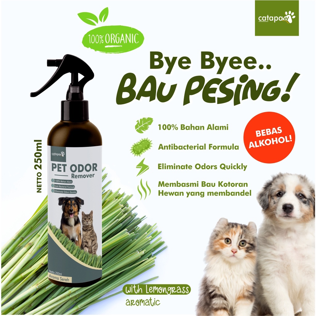 CATAPAW Penghilang Bau Kotoran Kucing Anjing / Pet Odor Remover Penghilang Bau Pesing Pup Pipis Kucing / Pewangi Pasir Gumpal Kucing Cat Litter Box - Aroma Lemongrass