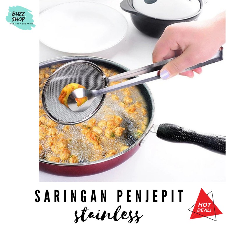 SARINGAN MINYAK STAINLESS / SARINGAN DAPUR SARINGAN PENJEPIT Gorengan Masak Centong Sendok